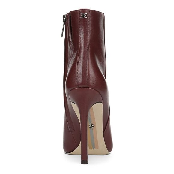 NWT SAM EDELMAN Womens Red Logo Wren Pointed Toe Stiletto Leather Booties 7 M - Picture 2 of 5